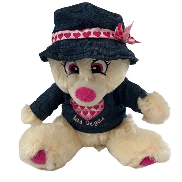 Vintage Bear‎ 2003 Las Vegas Outfit Love Hearts Clothes Hat Size 15" - Picture 1 of 7